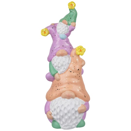 12" Lilac & Orange Gnome Tower Spring Figurine By Northlight in Purple | Michaels®
